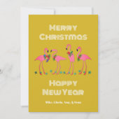 Zeeën en Groetende Flamingo's Kerstkaart (Voorkant)