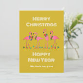 Zeeën en Groetende Flamingo's Kerstkaart (Staand voorkant)