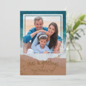 Zeeen en groetings-band voor het schrijven van zan feestdagenkaart (Staand voorkant)