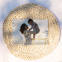 Zeeen en groetings-strand Foto