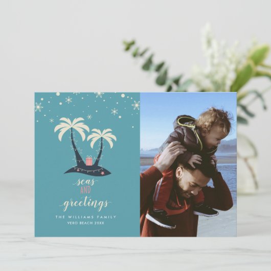 Zeeen en kerstkaarten voor bedekking feestdagenkaart (Staand voorkant)