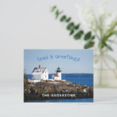 Zeeen en vuurtoren van de Vakantie Briefkaart (Staand voorkant)