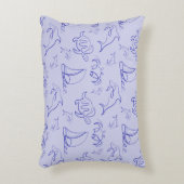 Zeeen en zeilboot één lijntrekpatroon accent kussen (Voorkant(Verticaal))