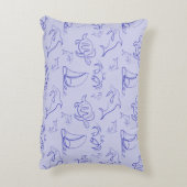 Zeeen en zeilboot één lijntrekpatroon accent kussen (Achterkant (Verticaal))