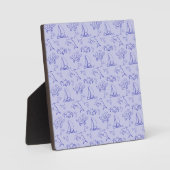 Zeeen en zeilboot één lijntrekpatroon fotoplaat (Voorkant)