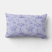 Zeeen en zeilboot één lijntrekpatroon kussen (Achterkant)