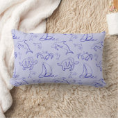 Zeeen en zeilboot één lijntrekpatroon kussen (Deken)