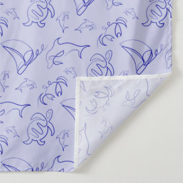 Zeeen en zeilboot één lijntrekpatroon wandkleed