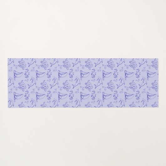 Zeeen en zeilboot één lijntrekpatroon yogamat (Achterkant (horizontaal))