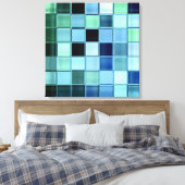 Zeeen glas Aquamarijn Mozaïek Art Wrapped Canvas Afdruk (Insitu (Slaapkamer))