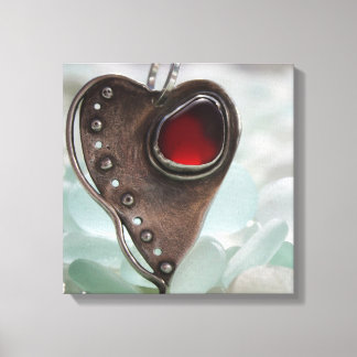 Zeeen glazen hart canvas afdruk