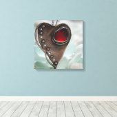 Zeeen glazen hart canvas afdruk (Insitu (Houten vloer))