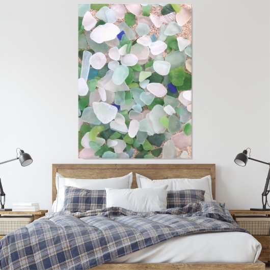 Zeeen glazen strand poster canvas afdruk (Insitu (Slaapkamer))