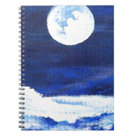 Zeeen golven onder een volle moonzee notitieboek