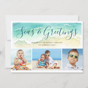 Zeeen & Greetings Beach Photo Holiday Card Kaart