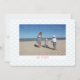 Zeeen Greetings Nautical Coastal Holiday Photo Car Feestdagenkaart
