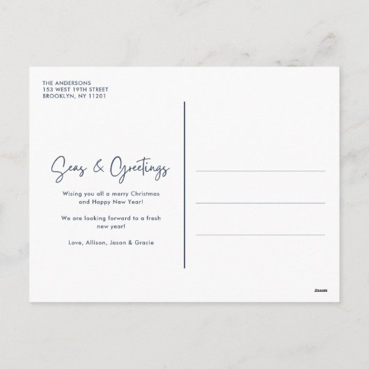 Zeeën & Groet Familie Florida Strand Foto Feestdagenkaart (Achterkant)