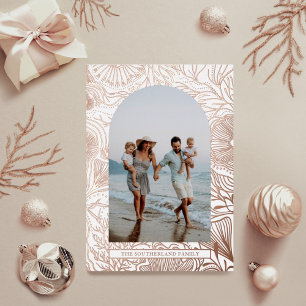 Zeeën & Groet Oceaan Zeeleven Boog Fotolijst Folie Feestdagenkaart