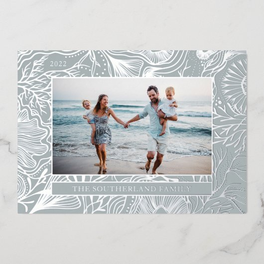 Zeeën & Groet Oceaan Zeeleven Foto Folie Feestdagenkaart (Voorkant)