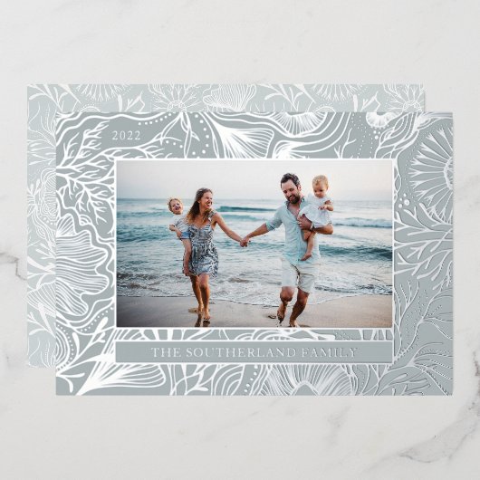 Zeeën & Groet Oceaan Zeeleven Foto Folie Feestdagenkaart (Voorkant / Achterkant)