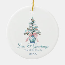 Zeeen & Groeten Chinoiserie Driftwood Christmas Keramisch Ornament