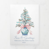 Zeeen & Groeten Driftwood Kerstboom 2-Foto Drieluik Kaart (Cover)