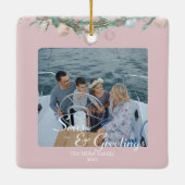 Zeeen & Groeten Dusty Pink Seashell 1-Foto Keramisch Ornament (Achterkant)