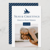 Zeeen & Groeten Enkele foto Feestdagenkaart (Voorkant / Achterkant)