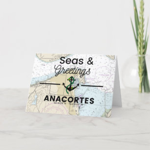 Zeeen & Groeten Grafiek- Anacortes Feestdagen Kaart