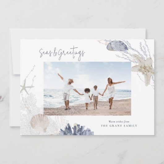 Zeeen & Groeten Kust Vakantie Fotokaart Feestdagenkaart (Voorkant)