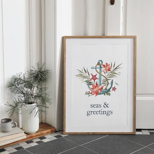 Zeeen & Groeten | Nautical Christmas Anker Print