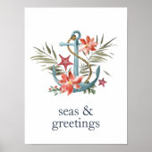 Zeeen & Groeten | Nautical Christmas Anker Print (Voorkant)