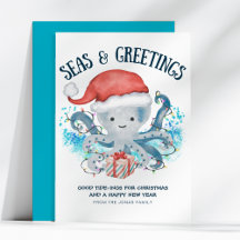 Zeeën & Groeten Octopus Kerstman Kerstmis