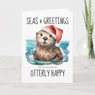 Zeeen & Groeten Otter Santa Coastal Christmas Kaart