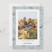 Zeeen & groeten Schuine Vakblauwe Vakantie Fotokaa Kaart (Voorkant)