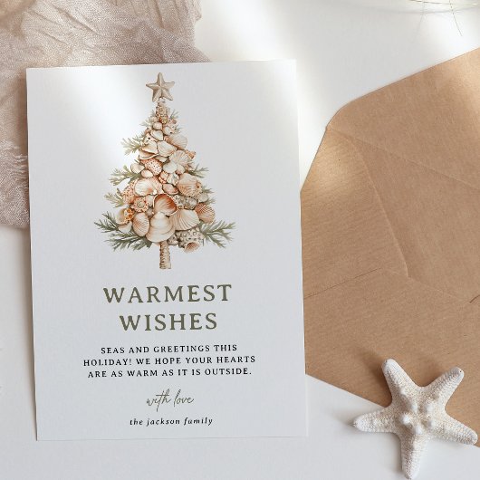 Zeeen & Groeten Shell Tree Christmas Feestdagenkaart