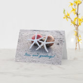 Zeeen & Groeten strand thema gevouwen kerst Kaart (Gele Bloem)