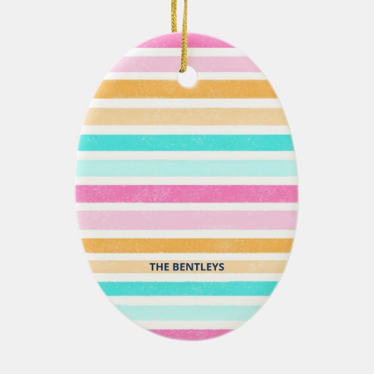 Zeeen & Groeten Zeesterren Retro Kustkerst Keramisch Ornament (Achterkant)