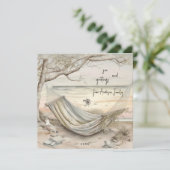 Zeeen & Groeten  Zomerzeemeeuwen Kustkust Feestdagenkaart (Staand voorkant)