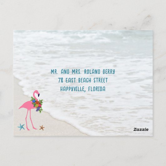 Zeeen in Groetings Flamingos Custom Holiday Briefk Briefkaart (Achterkant)