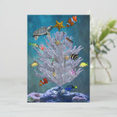 Zeeen kerstboom feestdagenkaart (Staand voorkant)