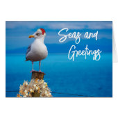 Zeeen met kerstbedekking en groeten van de zeemeeu (Voorkant Horizontaal)