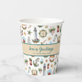 Zeeen met kerstmis op maat papieren bekers (Achterkant)