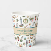 Zeeen met kerstmis op maat papieren bekers (Voorkant)