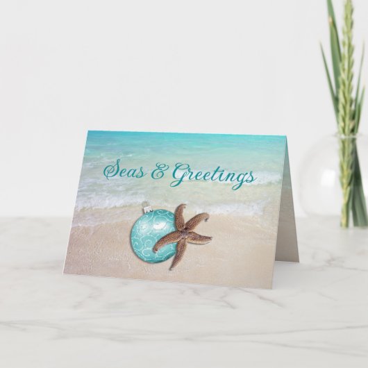 Zeeen met kerststaarten op de Kaart van Greetings (Voorkant)