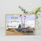 Zeeen 'n groet uit de kuststrook van het land feestdagenkaart (Staand voorkant)