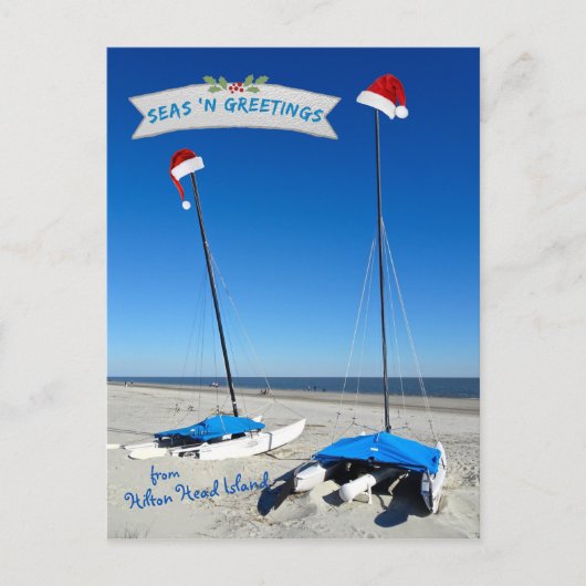 ZEEEN 'n groet van Hilton Head Island Coastal Briefkaart (Voorkant)