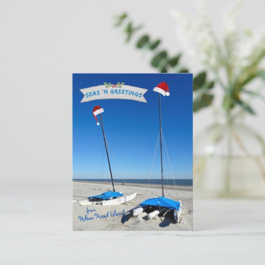 ZEEEN 'n groet van Hilton Head Island Coastal Briefkaart (Staand voorkant)