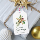 Zeeen N Groeten Kerststrand Zeester Cadeaulabel