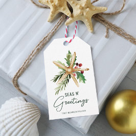 Zeeen N Groeten Kerststrand Zeester Cadeaulabel